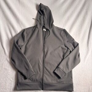 Hang Ten Grey Full Zip Long Sleeve Sherpa Lined Hoodie Has Piling Men's Medium *